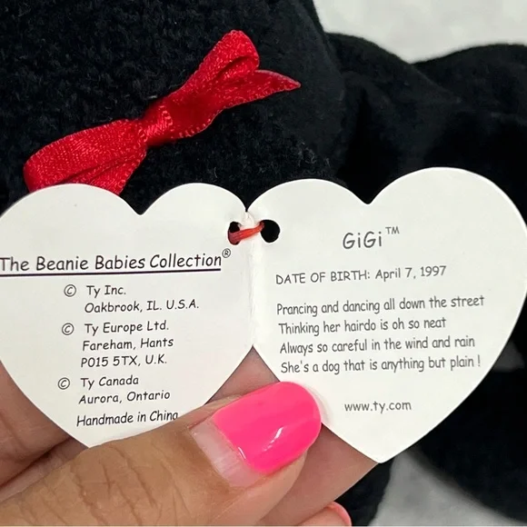 Ty Beanie Babies 1998 rare stamp 307 Poodle Pup Gigi stuffed animal plush toy - Picture 3 of 7